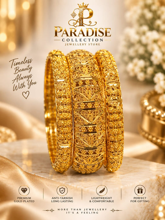 ✨ Royal Heritage Gold-Plated Bangles Set